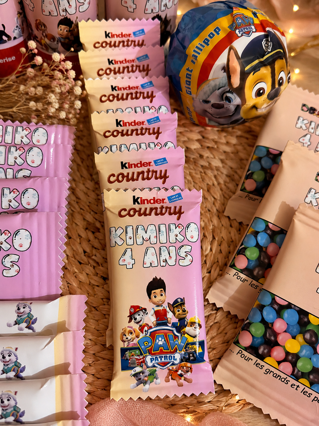 Kinder Country personnalisé, cadeau gourmand