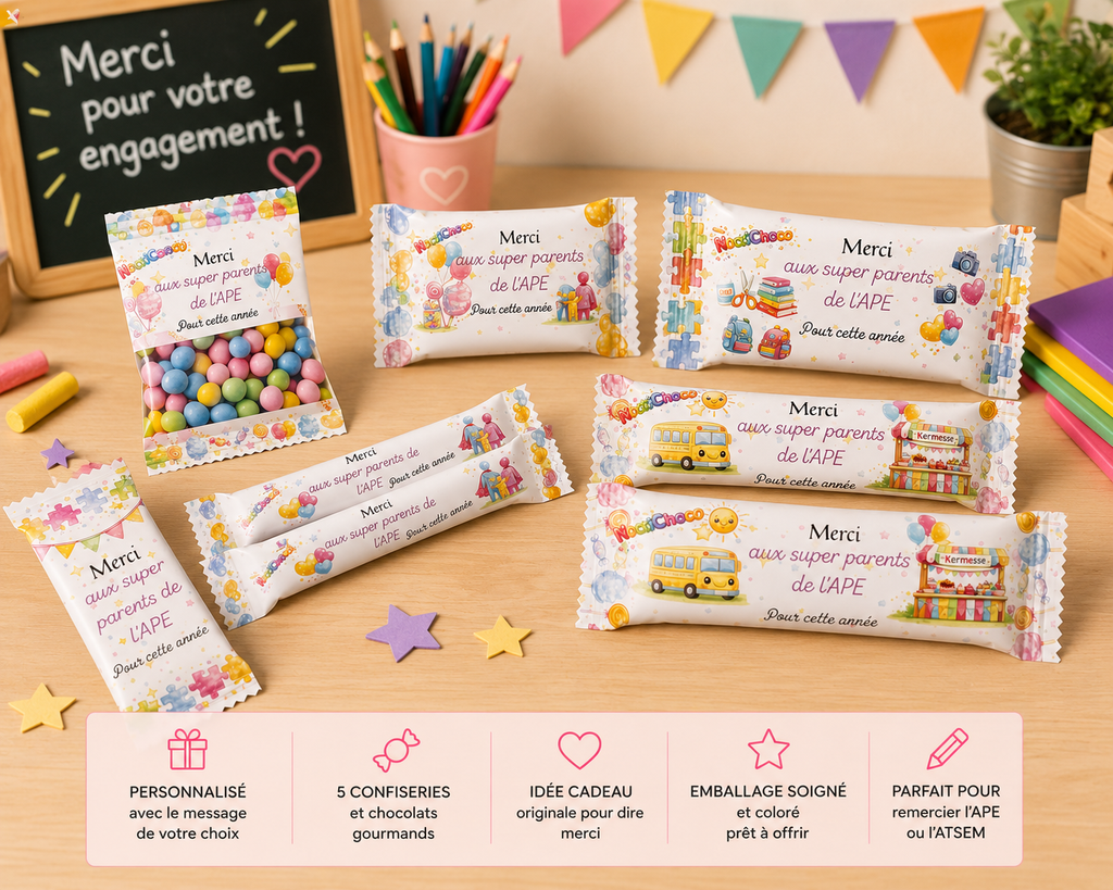 Coffret personnalisé pour maître, maîtresse, ATSEM ou APE