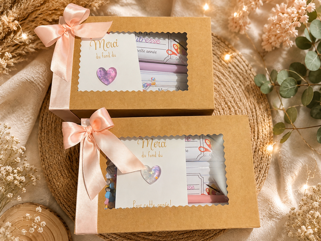 Coffret personnalisé pour maître, maîtresse, ATSEM ou APE