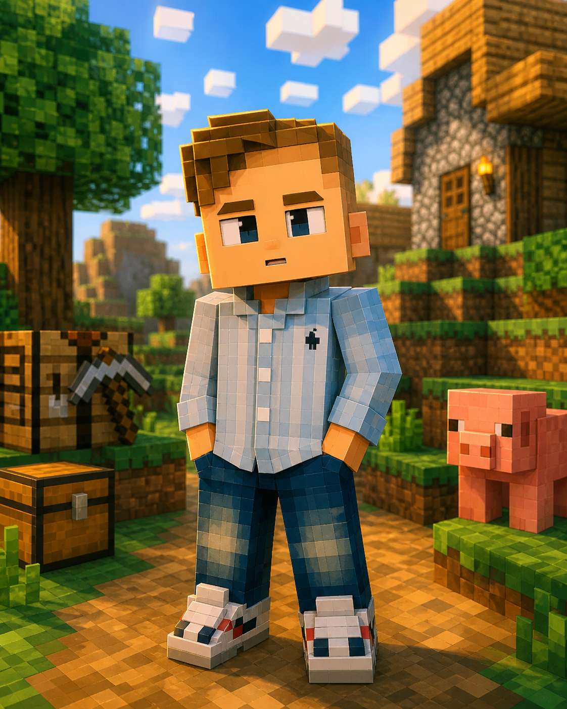 Pochette gourmande personnalisée thème Minecraft