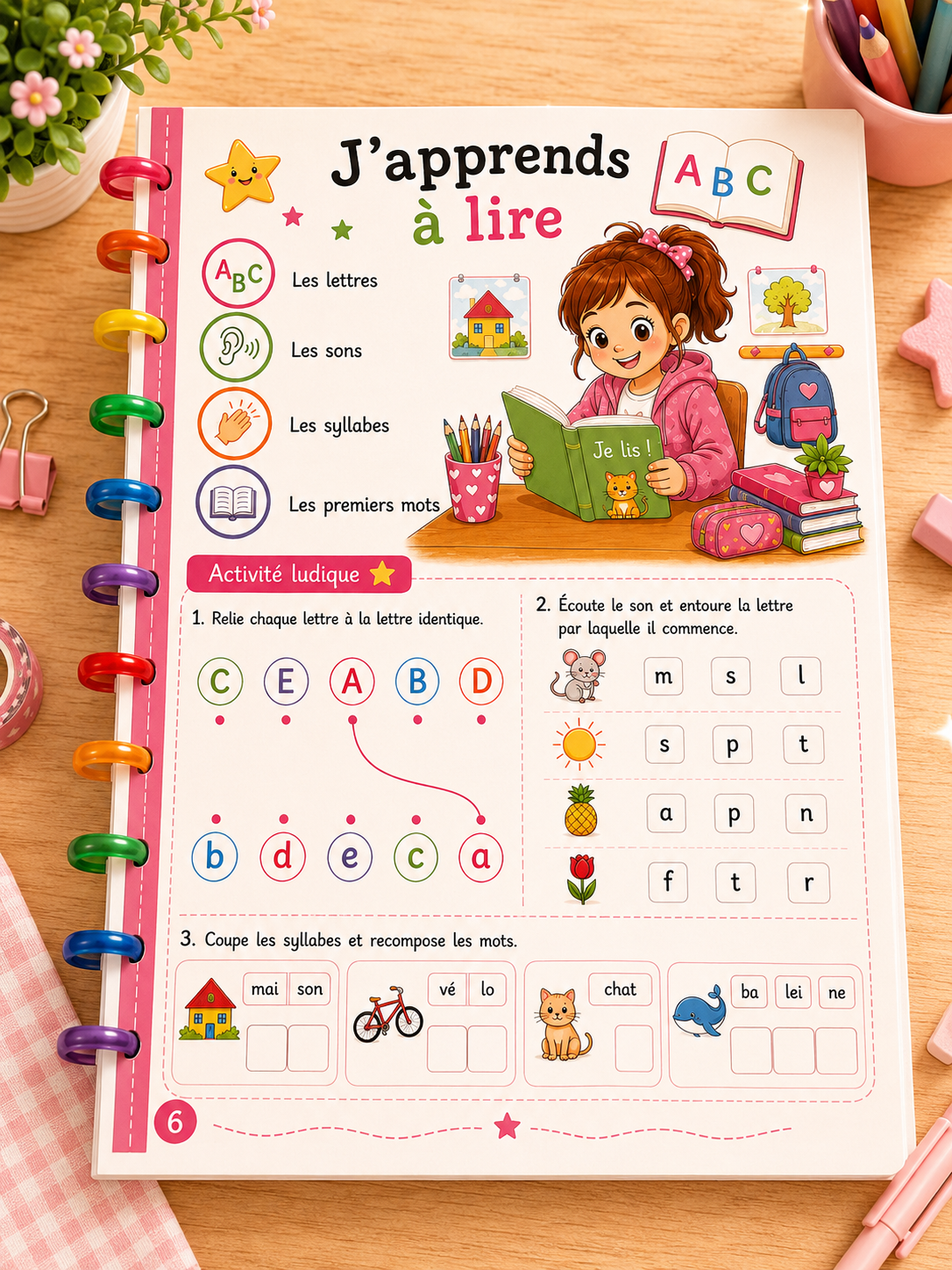 Guide de rentrée au CP, cahier ludique pour écolier