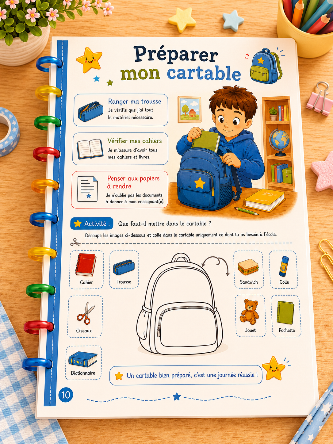 Guide de rentrée au CP, cahier ludique pour écolier