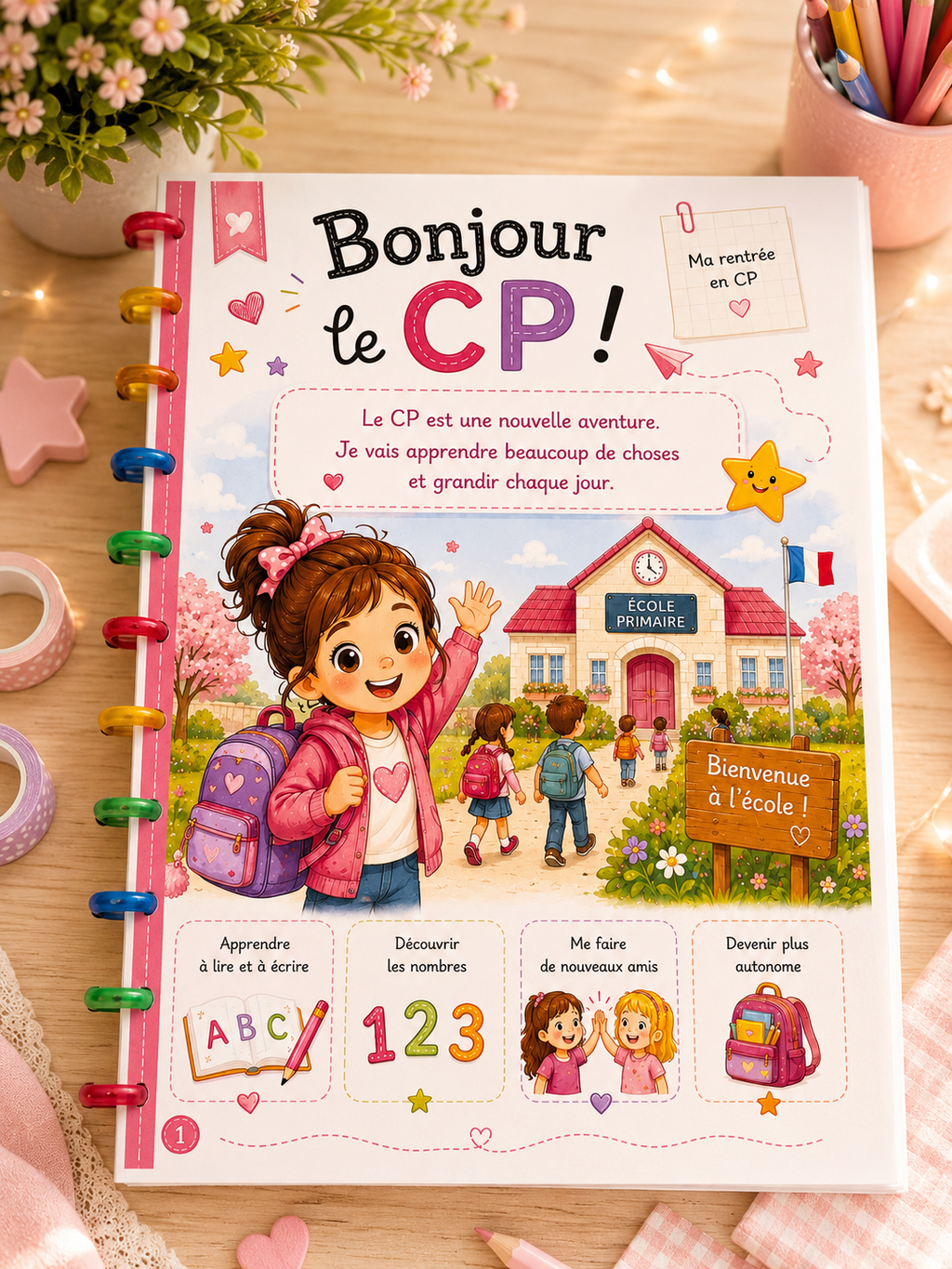 Guide de rentrée au CP, cahier ludique pour écolier