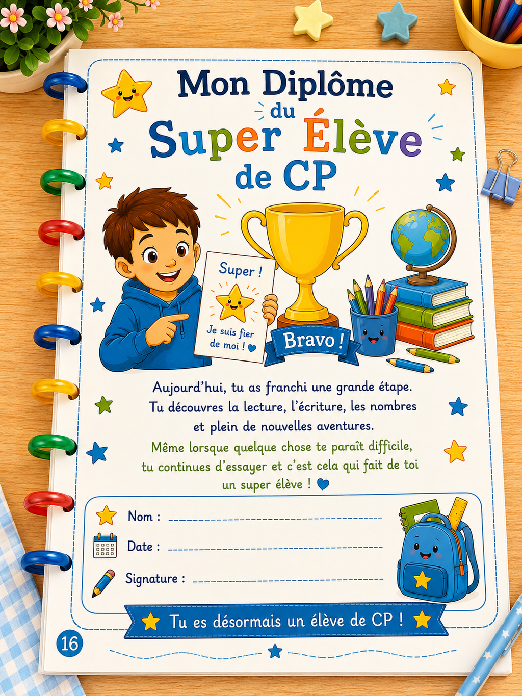 Guide de rentrée au CP, cahier ludique pour écolier