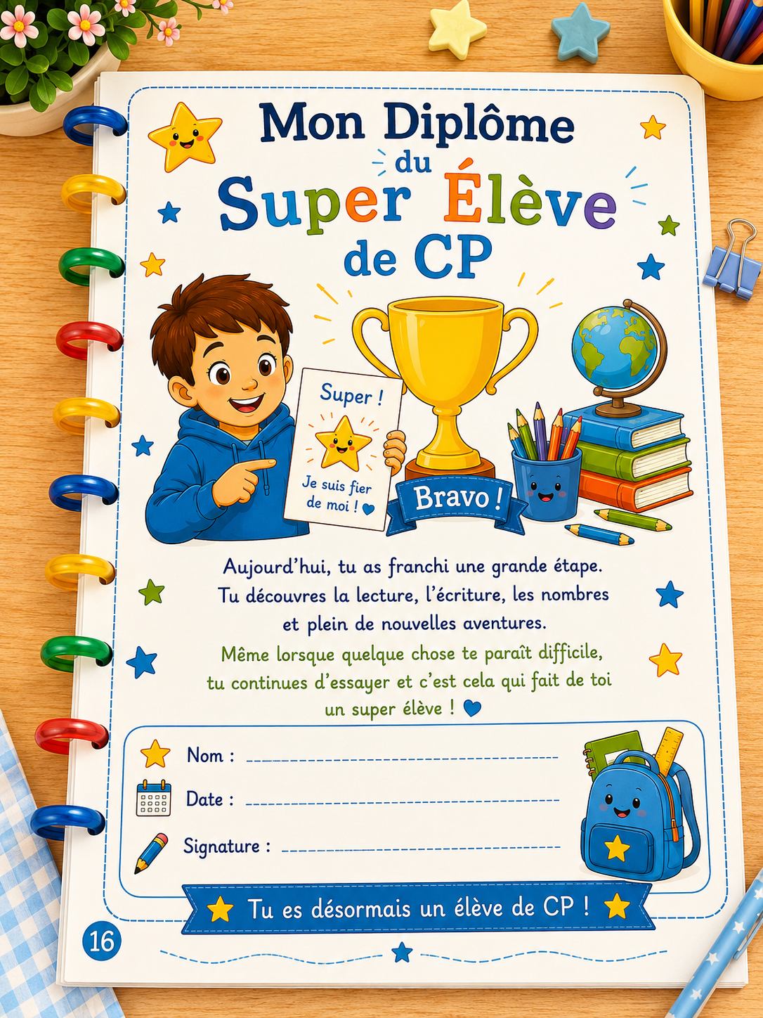 Guide de rentrée au CP, cahier ludique pour écolier