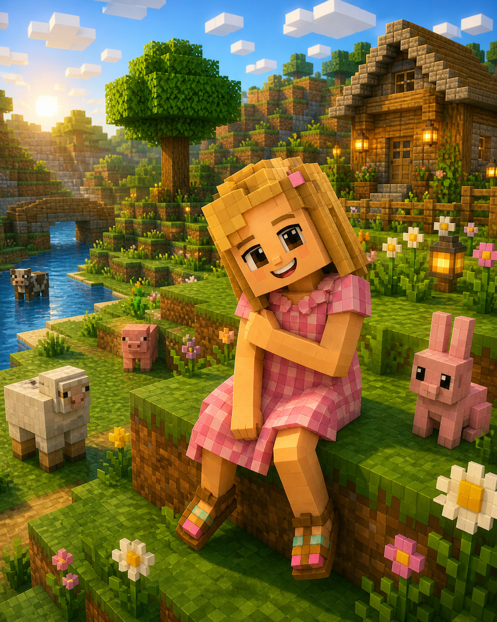 Pochette gourmande personnalisée thème Minecraft