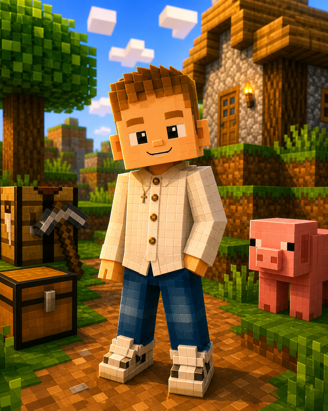 Pochette gourmande personnalisée thème Minecraft