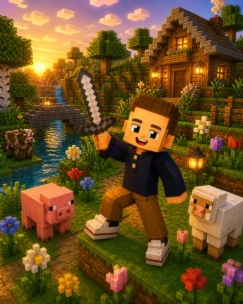Pochette gourmande personnalisée thème Minecraft